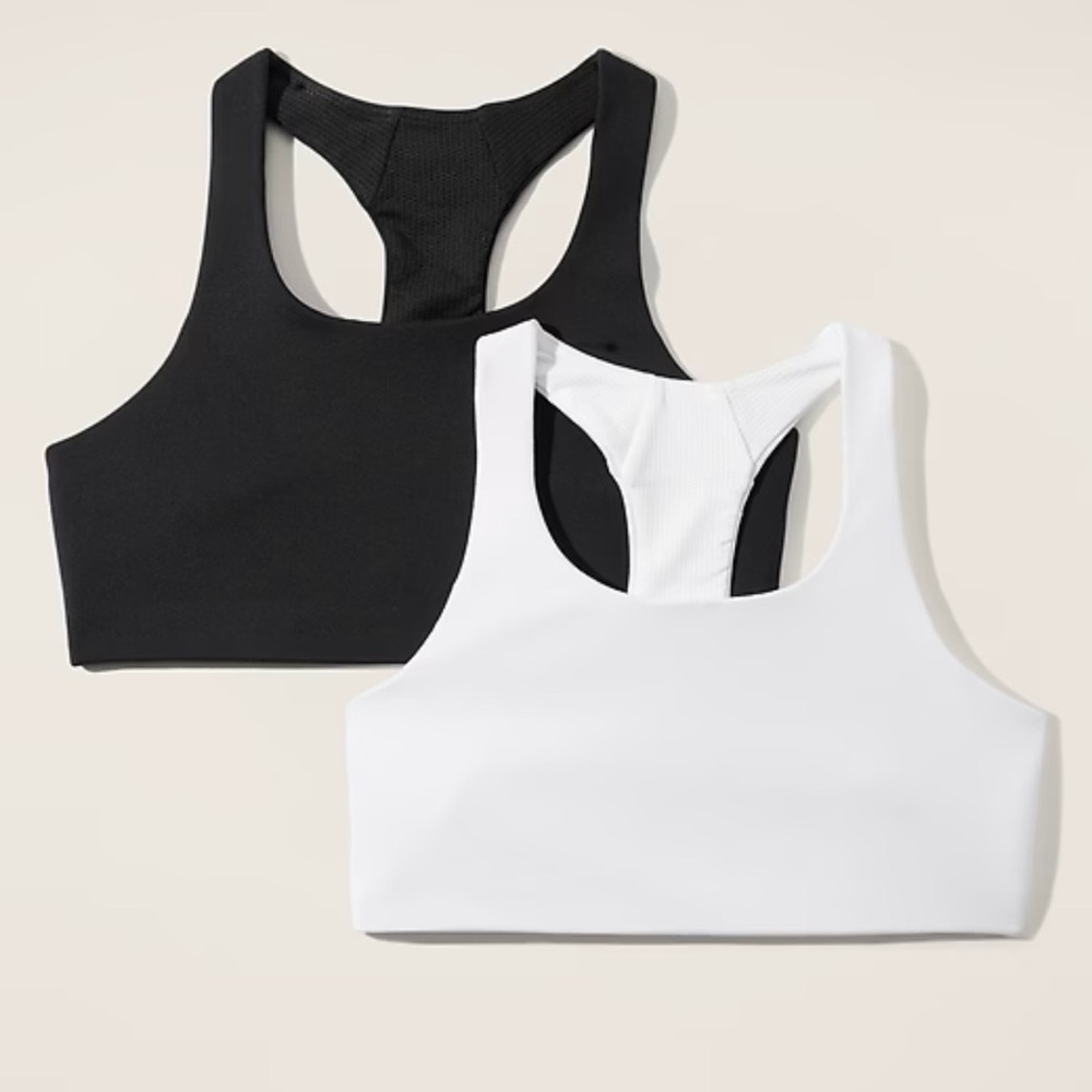 Athleta Girl Cloud Racerback Bra 2-Pack Black and White, Size L/12 NWT
